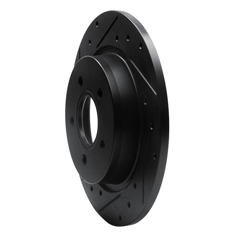 Volvo S40 Brake Rotor (1) - Rear Left - R1 Concepts - Drilled & Slotted - Black - `04-`13